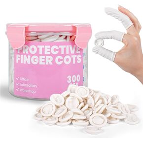 Professional Rubber Finger Cots - Textured Grip & Latex-Free Finger Tip Protectors for Counting Money, Handling Paper, Reusable Protective Guards 2.67" x 0.98", Labor Protection Finger Guards (300PCS) in Kuwait