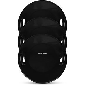 Slippery Racer Heavy-Duty Cold Resistant Downhill Pro Adults and Kids Plastic Outdoor Winter Saucer Disc Snow Sled with Handles (Black, 3) in Kuwait