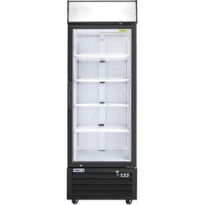 Frigos FG-MR-1D-G 27" Black Swing Glass 1 Door Merchandiser Refrigerator with LED Lighting - Energy Efficient Commercial Refrigeration Unit - Display Fridge Included Liftgate in Kuwait