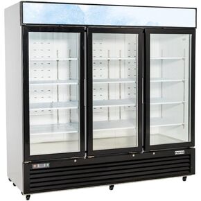 Frigos Premium FGP-RFM-72 82" Swing Glass Door Merchandiser Refrigerator 72 Cu Ft White - Beverage Cooler Ideal for Commercial Kitchen - Commercial Display Fridge Included Liftgate in Kuwait