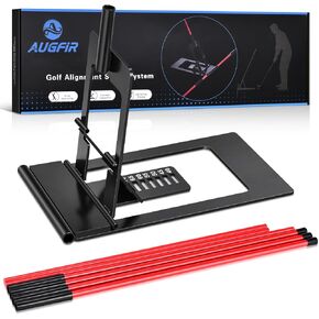 Golf Alignment Sticks Holder, Angle Adjustable Golf Training Aid, Weighted Golf Swing Trainer with Metal Sticks Practice Teaching Aid for Aiming, Putting, Swing in Kuwait
