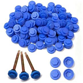 400 Pcs Roof Screw Caps & Covers, Snap-On Plastic Sealer for Metal Roof, UV Resistant - Weatherproof for Outdoor Siding and Construction (Silver Gray) in Kuwait