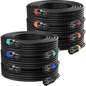 DMX Cable 10ft 6 Pack, 3-Pin XLR Gold-Plated Male to Female Flexible Cables, Compatible with Microphone, Stage Light DMX512, Mic Mixer, Band and More, Multi-Color in Kuwait