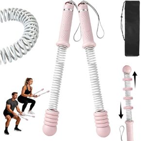2PCS Weighted Ropeless Battle Ropes for Home Gym for Men & Women, Heavy Duty Cordless Battle Rope with Storage Bag, Strength & Low-Impact Cardio for HIIT Workouts, Cardio & Muscle Training-Pink in Saudi Arabia
