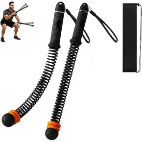 حبال معركة لاسلكية مع نوابض مقاومة قابلة للتعديل، حبل معركة مرجح بدون حبال لصالة الألعاب الرياضية المنزلية مع حقيبة تخزين، معدات تمرين محمولة لتدريب القوة للرجال والنساء (أسود) in Kuwait