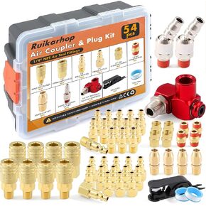 54Pcs 1/4" Quick Connect Air Hose Fittings,1/4" NPT Air Compressor Tool Fittings with Swivel Air Fittings in Kuwait