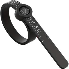 أداة قياس حلقة 1-17 قابلة للتعديل مع حلقة زجاجية مكبرة وشريط قياس قابل لإعادة الاستخدام ومسطرة ناعمة (وردي) in Kuwait