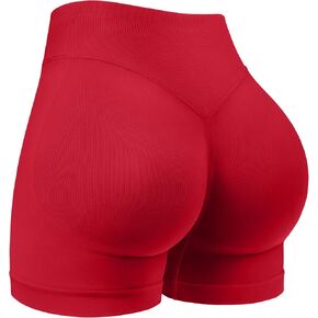 شورت نسائي عالي الخصر للتمرين، شورت رياضي للياقة البدنية واليوجا بدون خياطة in Kuwait