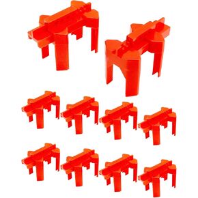 QWORK Small Ball Valve Lockout, 10 Pack Adjustable Ball Valve Lockout Device, for 1/2"-2-1/2" Outside Pipe Diameter, Industrial Faucet Handle Locks, Red in Kuwait