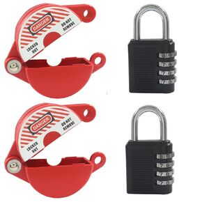 2 Pack Gate Valve Lockout Device with Coded Lock – Heavy-Duty Plastic Safety Lock for 1" to 2-1/2" Valve Handles, Outdoor Water Spigot & Faucet Security in Kuwait