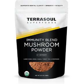 Terrasoul Superfoods Organic Five Mushroom Blend | Adaptogenic | USDA Organic, Vegan, Non-GMO, Gluten-Free | Reishi, Chaga, Lion’s Mane, Cordyceps, Turkey Tail in Kuwait