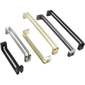 Cabinet Door Handles Zinc Alloy Solid Wardrobe Drawer Pulls Furniture Handle Hardware 1Pcs(Space-gray-C128mm) in Kuwait
