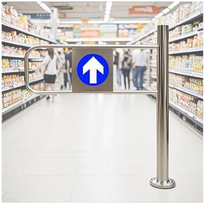 باب أمان متأرجح أوتوماتيكيًا من الفولاذ المقاوم للصدأ بزاوية 90 درجة - بوابة حاجز متينة مقاس 75 × 97 سم للمكتبات والمتاجر ومراكز التسوق - حل مدخل آمن للمناطق ذات حركة المرور العالية in Kuwait