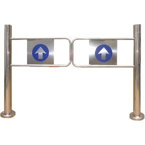 بوابة متأرجحة أوتوماتيكية متينة من الفولاذ المقاوم للصدأ - باب معدني آمن في اتجاه واحد لمحلات السوبر ماركت والمستودعات ومراكز التسوق والملاعب (فضي، 80 × 97 سم) - وصول للمشاة in Kuwait