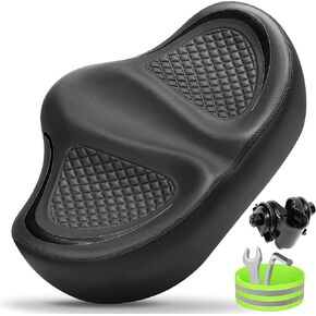 مقعد دراجة جديد بدون أنف للرجال والنساء مريح، مقعد دراجة مبطن ناعم وواسع للغاية، سرج دراجة مريح كبير للبيلوتون، دراجة تمرين ثابتة، دراجة كهربائية، سكوتر، دراجة الشاطئ، دراجة المدينة in Kuwait