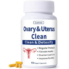 لونزا تطهير المبيض والرحم، تطهير الرحم، الفترات المنتظمة، الخصوبة، دعم صحة كيس المبيض والأورام الليفية، للنزيف غير الطبيعي، بدون تشنجات، 60 كبسولة نباتية in Kuwait