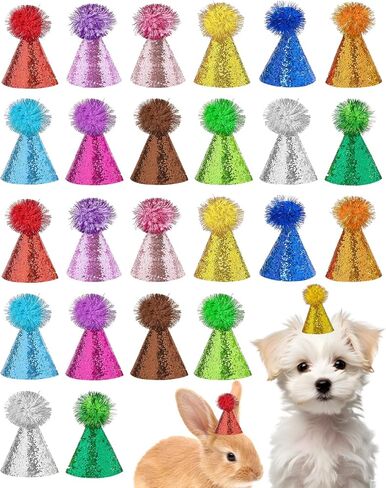 عرض الحيوانات الأليفة 12 حزمة صغيرة القبعات الصغيرة الكلب القبعة عيد ميلاد قبعة الأرنب للحيوانات المحشوة العطلة الزفاف الجراء القطط ملحقات الأزياء in Kuwait