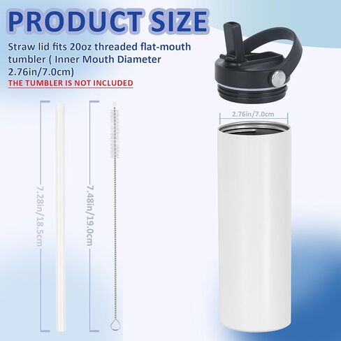 4 عبوات من الأغطية البديلة، مناسبة لكوب التسامي سعة 20 أونصة مع فم كوب ملولب (قطر الكوب الداخلي: 7 سم/2.75 بوصة)، غطاء بماصة مانع للتسرب مع مقبض محمول (أسود) in Kuwait