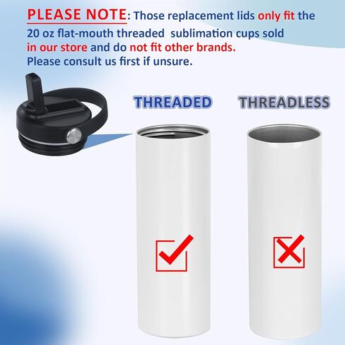 4 عبوات من الأغطية البديلة، مناسبة لكوب التسامي سعة 20 أونصة مع فم كوب ملولب (قطر الكوب الداخلي: 7 سم/2.75 بوصة)، غطاء بماصة مانع للتسرب مع مقبض محمول (أسود) in Kuwait