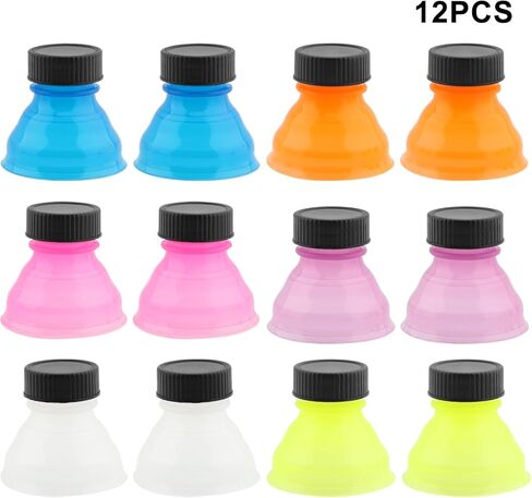 EMVANV 12 PCs Can Lids,Reusable Can Drink Lids Plastic Can Cap for Beer Juice Drinks and Other Canned Beverages(blue, yellow, pink, white, orange, purple) in Saudi Arabia