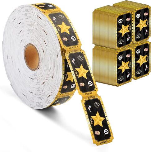 Cholemy 1000 Pcs Movie Tickets Roll Movie Night Party Invitations Carnival Raffle Tickets Numbered Card Events Door Prizes Drinks Entry for Theater Theme Birthday Party Favors Supplies (Movie Night) in Saudi Arabia