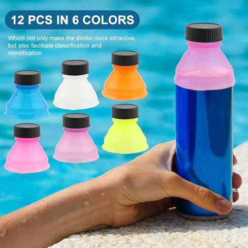EMVANV 12 PCs Can Lids,Reusable Can Drink Lids Plastic Can Cap for Beer Juice Drinks and Other Canned Beverages(blue, yellow, pink, white, orange, purple) in Saudi Arabia