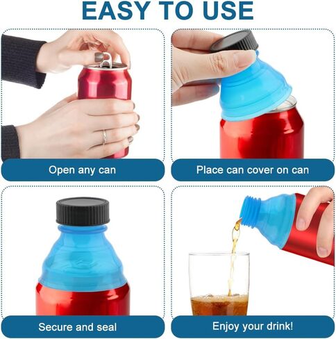 EMVANV 12 PCs Can Lids,Reusable Can Drink Lids Plastic Can Cap for Beer Juice Drinks and Other Canned Beverages(blue, yellow, pink, white, orange, purple) in Saudi Arabia