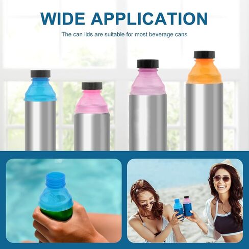 EMVANV 12 PCs Can Lids,Reusable Can Drink Lids Plastic Can Cap for Beer Juice Drinks and Other Canned Beverages(blue, yellow, pink, white, orange, purple) in Saudi Arabia