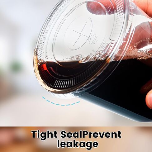 200 Pcs Clear Flat Lids Plastic Disposable PET Cup Lids with Straw Slot Fits for 12 oz, 16 oz, 20 oz and 24 oz Cups for Summer Iced Coffee, Ice Cream, Slush, Milkshake, Party Supplies in Kuwait