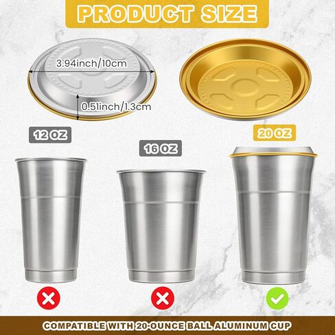 60 عبوة من أغطية الألومنيوم مع فتحة للمصاصة، متوافقة مع الكوب العلوي للكرة (حجم 20 أونصة فقط)، تتميز بتصميم متقاطع ومقاوم للانسكاب والغبار، وتباع الأكواب بشكل منفصل in Kuwait