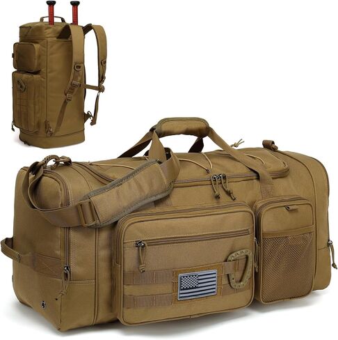 حقيبة دفل كبيرة للبيسبول من TUGUAN، حقيبة ظهر من القماش الخشن 3 في 1 لمعدات البيسبول للشباب البالغين، حقيبة مضرب 65 لتر مع حجرة للأحذية - خطاف سياج بأكمام خفاش وأشرطة مزدوجة مخفية in Kuwait