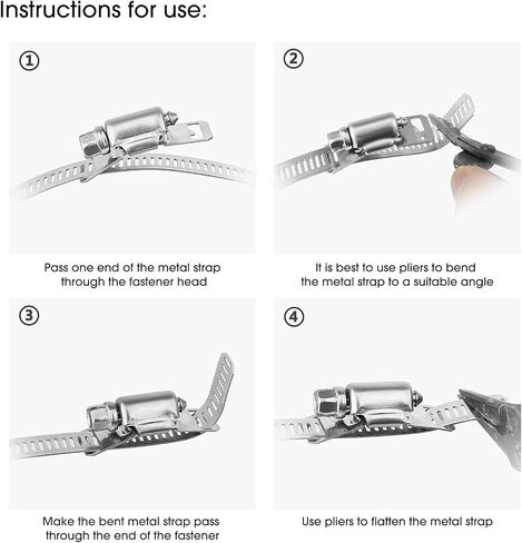 Hose Clamps 39 FT Adjustable Stainless Steel Large Hose Clamp with 13 Fasteners Duct Clamps for Automotive Pipes Cables Tubes Heating Cooling in Saudi Arabia