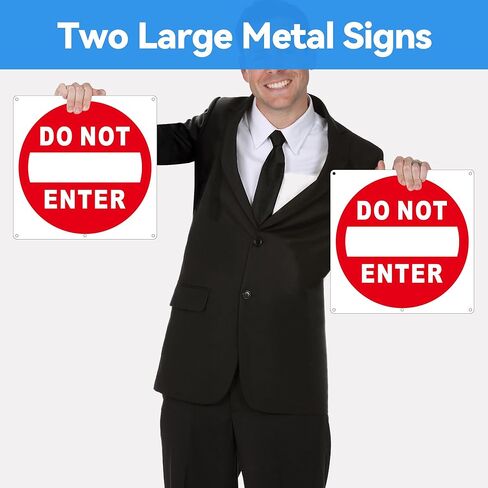 (2 Pack) Do Not Enter Sign, 12x12 Inches Keep Out No Entry Signs, Aluminum Reflective Do Not Enter Metal Signage, Weather Resistant and Easy to Install (White and Red) in Saudi Arabia