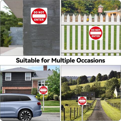 (2 Pack) Do Not Enter Sign, 12x12 Inches Keep Out No Entry Signs, Aluminum Reflective Do Not Enter Metal Signage, Weather Resistant and Easy to Install (White and Red) in Saudi Arabia