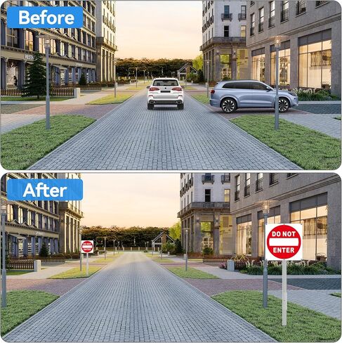 (2 Pack) Do Not Enter Sign, 12x12 Inches Keep Out No Entry Signs, Aluminum Reflective Do Not Enter Metal Signage, Weather Resistant and Easy to Install (White and Red) in Saudi Arabia