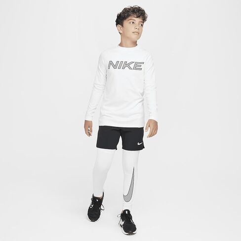 Nike Pro Warm Big Kids' (Boys') Dri-FIT Training Tights (HF4364-100, White/Black) Size X-Large in Saudi Arabia