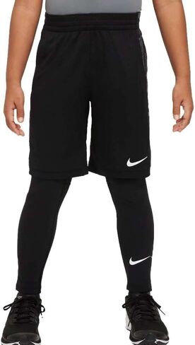 بنطال ضيق Pro Dri-FIT™ من نايكي للأطفال (للأطفال الصغار/الأطفال الكبار) أسود/أبيض LG (14-16 طفل كبير) in Saudi Arabia