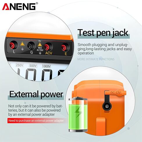 MH10 HD الرقمية مقياس مقاومة العزل أومر اختبار 1000 فولت مقياس الضغط Megohmmeter أوم اختبار السيارات المدى الخلفية متر in Kuwait