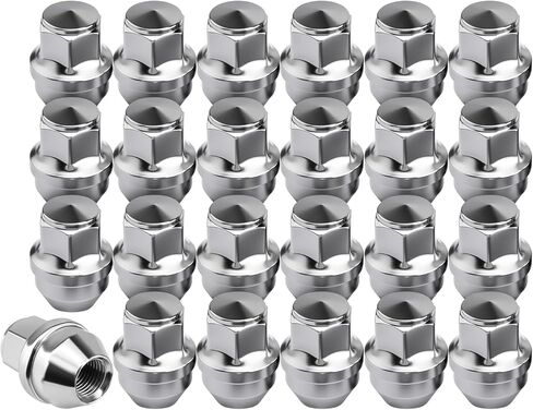 Set of 24, 14x2.0mm 13/16 Hex OEM Factory Style Large Acorn Seat Lug Nuts for 2001-2014 F150 Expedition Navigator Factory Wheels Large Acorn Seat, Black in Kuwait