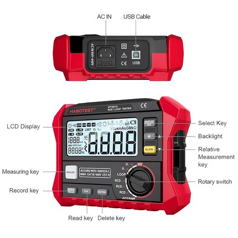 MH12 الرقمية Megohmmeter متر العزل الأرض المقاومة متر فاحص كابل الجهد العالي الفولتميتر المقاوم متر أداة in Kuwait