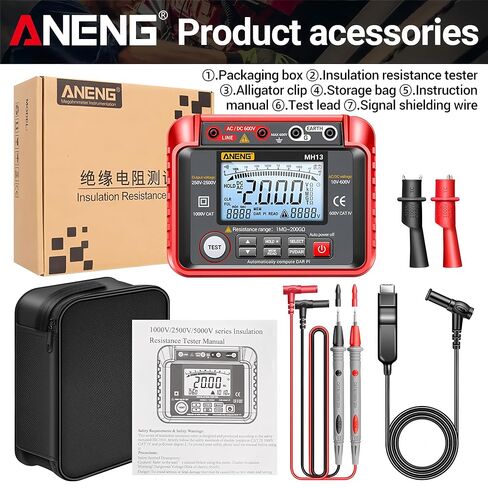 MH13 أوم جهاز قياس الجهد الكهربائي الرقمي المتعدد Megometro العزل الأرض عالية المقاومة متر اختبار Megohmmeter أداة in Kuwait