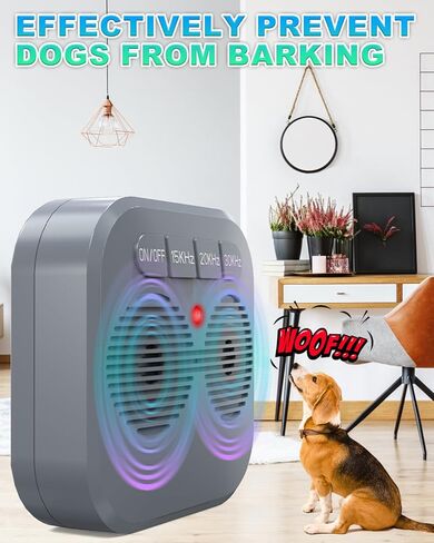 Anti Barking Device for Dog, Ultrasonic Dog Bark Deterrent Devices, Rechargeable Dog Bark Box Indoor & Outdoor Use, Safe & Humane Barking Silncer with 3 Modes Up to 33FT Range in Kuwait