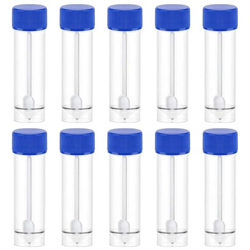 10 قطعة حاوية عينة البراز ، 25-30 مللي كوب عينات من البلاستيك مع أغطية وملعقة أكواب البول السائل الشفاف للاستخدام الطبي المختبري in Kuwait