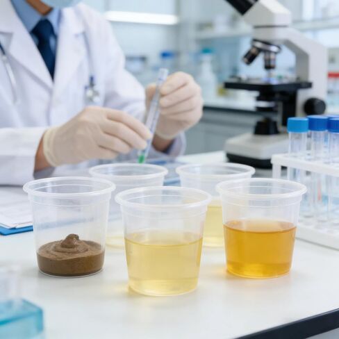 10 قطعة حاوية عينة البراز ، 25-30 مللي كوب عينات من البلاستيك مع أغطية وملعقة أكواب البول السائل الشفاف للاستخدام الطبي المختبري in Kuwait