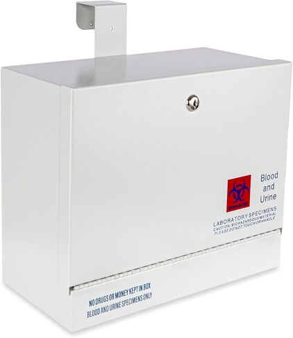 POCHAR Stainless Steel Specimen Lock Box - Over-the-Door Hanging Specimen Drop Box for Labs, Clinics, and Medical Offices - Lockable Specimen Collection Boxes for Specimen Handling and Storage in Saudi Arabia
