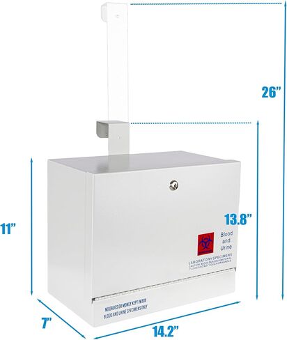 POCHAR Stainless Steel Specimen Lock Box - Over-the-Door Hanging Specimen Drop Box for Labs, Clinics, and Medical Offices - Lockable Specimen Collection Boxes for Specimen Handling and Storage in Saudi Arabia
