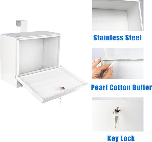 POCHAR Stainless Steel Specimen Lock Box - Over-the-Door Hanging Specimen Drop Box for Labs, Clinics, and Medical Offices - Lockable Specimen Collection Boxes for Specimen Handling and Storage in Saudi Arabia