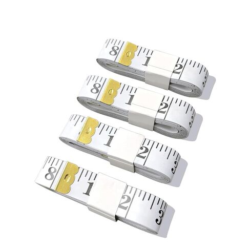 4 حزمة شريط ناعم قياس مقياس مزدوج 120 بوصة/300 سم ، شريط حرفة النسيج قياس وقياس الجسم الطبي ، خياطة حاكم الفينيل المرن وشريط القياس لفقدان وزن الجسم (أبيض 12 بوصة) in Kuwait