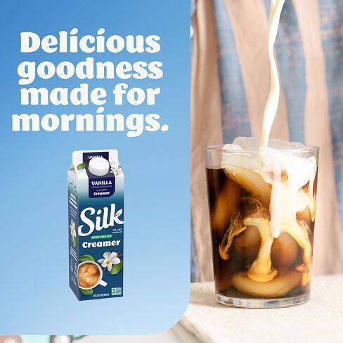Silk Soy Creamer, Vanilla, Smooth, Lusciously Creamy Dairy Free and Gluten Free Creamer From the No. 1 Brand of Plant Based Creamers, 32 FL OZ Carton in Saudi Arabia