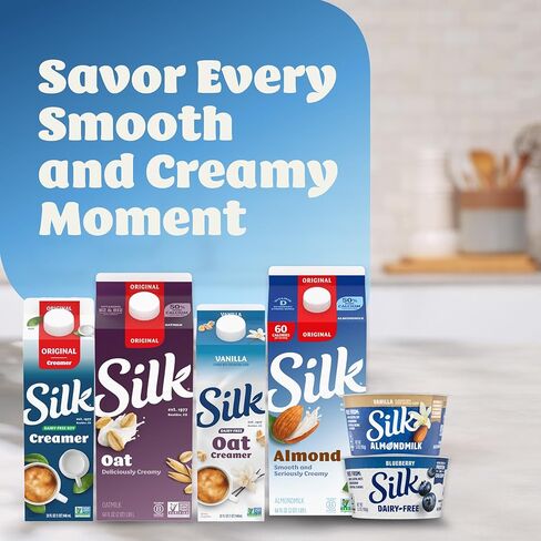 Silk Soy Creamer, Vanilla, Smooth, Lusciously Creamy Dairy Free and Gluten Free Creamer From the No. 1 Brand of Plant Based Creamers, 32 FL OZ Carton in Saudi Arabia